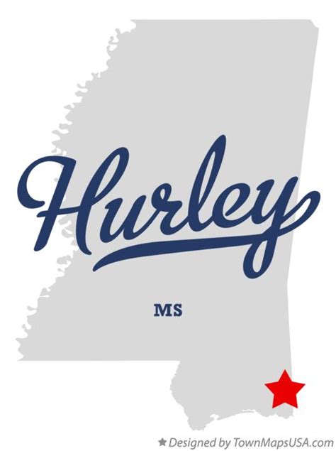 Map of Hurley, MS, Mississippi