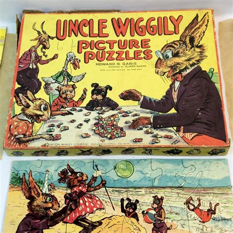 Antique C 1920 Milton Bradley Uncle Wiggly Picture Puzzles