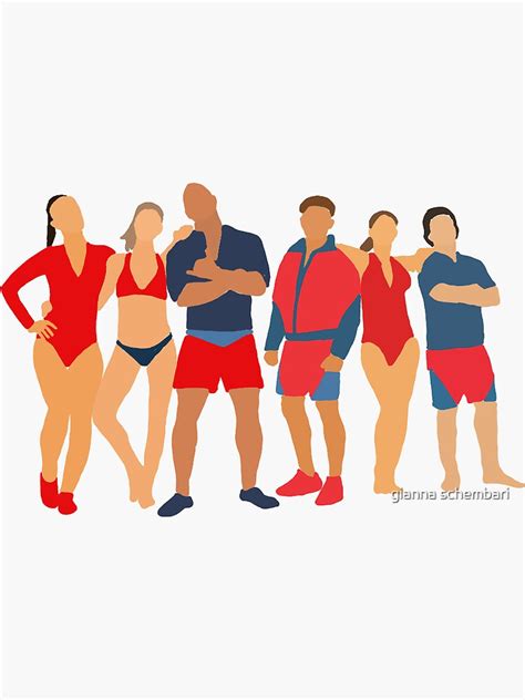 "baywatch characters" Sticker for Sale by gianna schembari | Redbubble