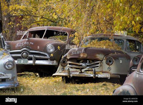 Classic Car Junk Yard Scrap Retro 1950s 1950 Old Stock Photo Royalty