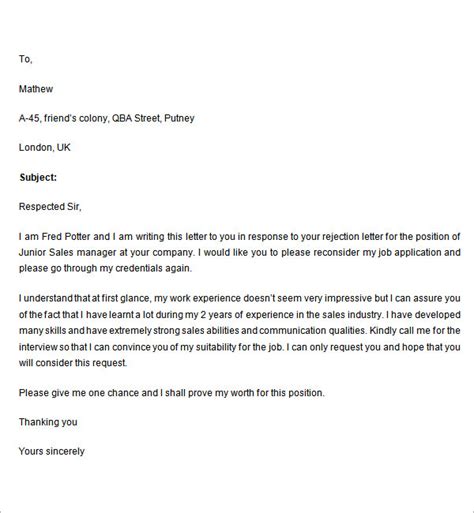 Free Rejection Letter Templates In Ms Word Pdf