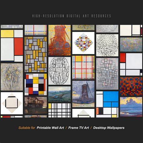 piet mondrian paintings collection high resolution digital art