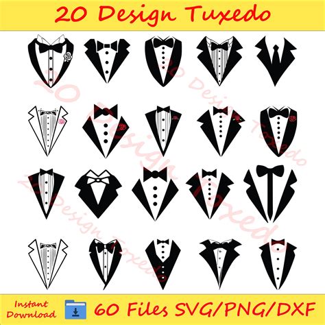 Tuxedo Svg File For Cricutsvg For Silhouette Cameotuxedo Etsy