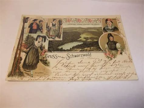 ALTE LITHO POSTKARTE Ansichtskarte Karte AK PK Gruß aus dem Schwarzwald