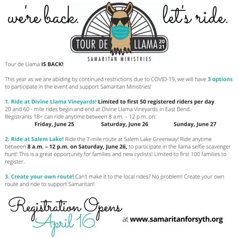 Tour De Llama Samaritan Ministries Winston Salem Nc