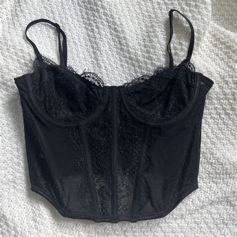 Glassons Black Corset Top Size 6 Xs Perfect Condition Depop