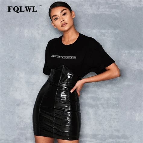 Jupe FQLWL Jupe En Latex Pu Pour Femmes Mini Jupe En Cuir Pu Sexy