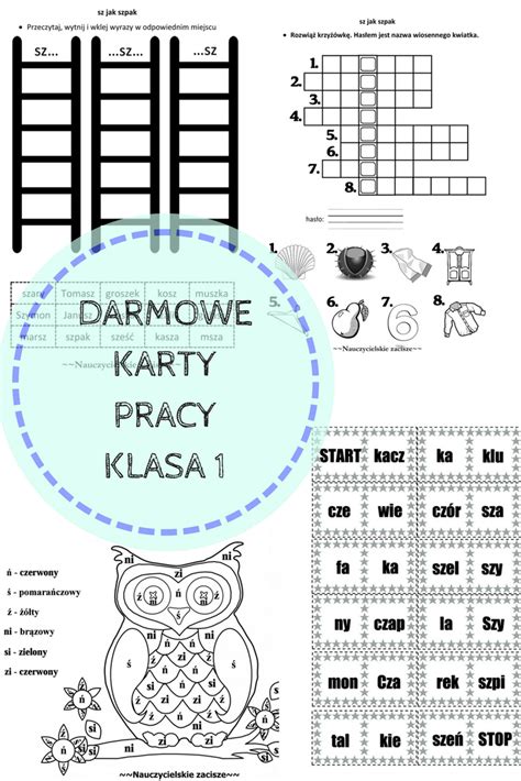 Darmowe karty pracy dla klasy 1 z ćwiczeniami przydatnymi przy