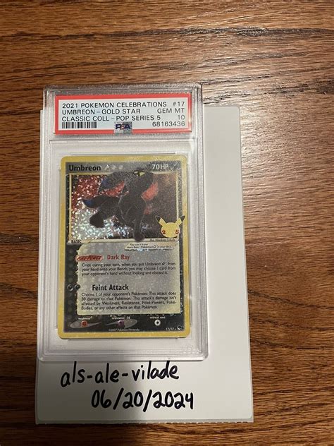 Umbreon Gem Mint Psa 10 Gold Star 1717 Celebrations Classic Pokemon