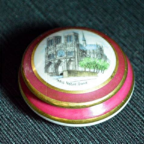 Pill Box Limoges Porcelain Notre Dame Scene French Vintage Etsy