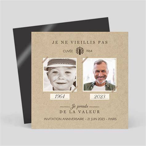 Magnet Invitation Anniversaire Bonne Cuv E Popcarte