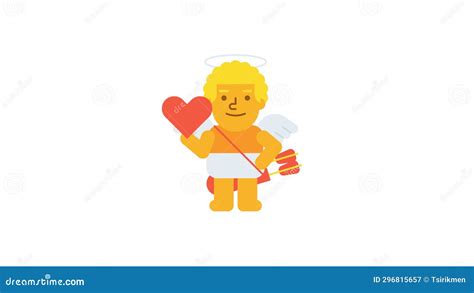 Cupid Holding Heart And Winking Alpha Channel Stock Video Video Of