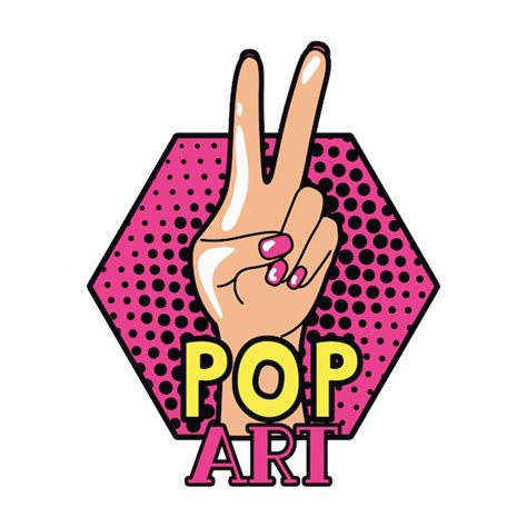 Premium Vector Hand With Peace Sign And Love Pop Art