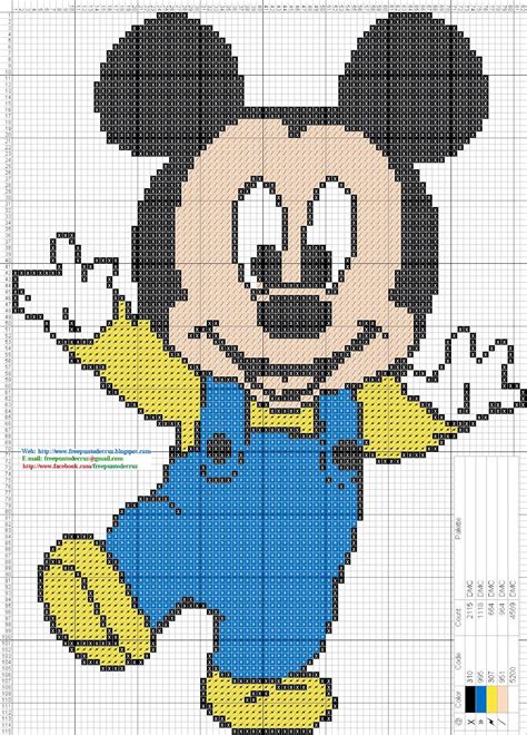 Dibujos Punto De Cruz Gratis Mickey Mouse Bebe Cross Stitch Punto De