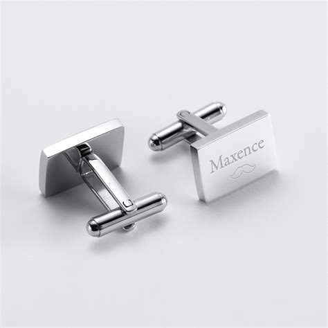 Boutons De Manchettes Personnalis Grav S Acier Rectangle Achat Vente