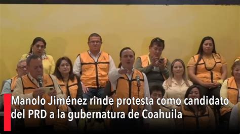 Manolo Jiménez rinde protesta como candidato del PRD a la gubernatura