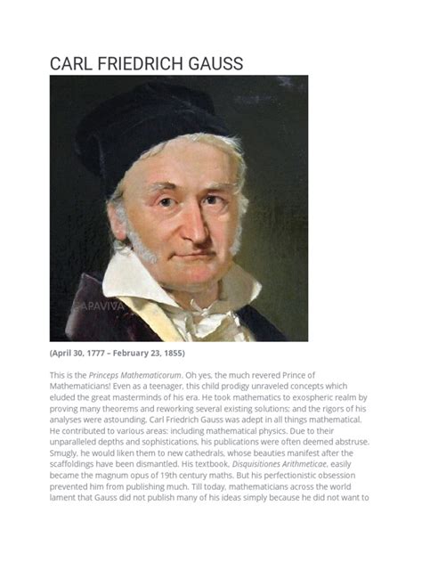 Carl Friedrich Gauss Pdf