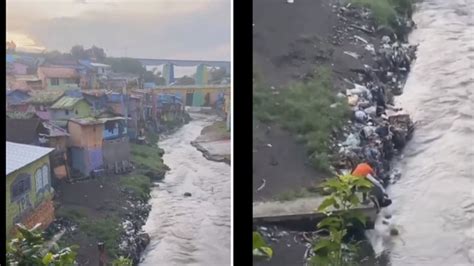 Viral Video Orang Membuang Sampah Di Sungai Publik Kalau Banjir Yang