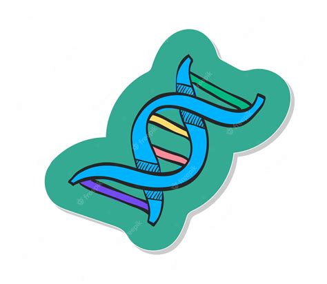 Premium Vector Hand Drawn Dna Strands Icon In Sticker Style Vector