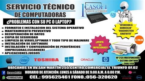 Servicio T Cnico De Computadoras En Ica Icasoft Ingenier A