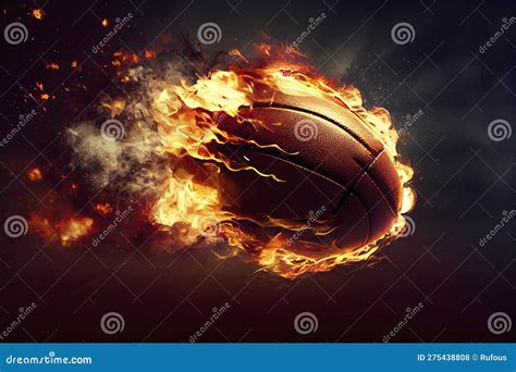 Realistic American Football In The Fire Stock Illustration