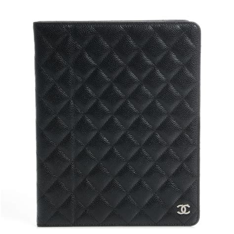 CHANEL Caviar iPad Case Black 69889 | FASHIONPHILE