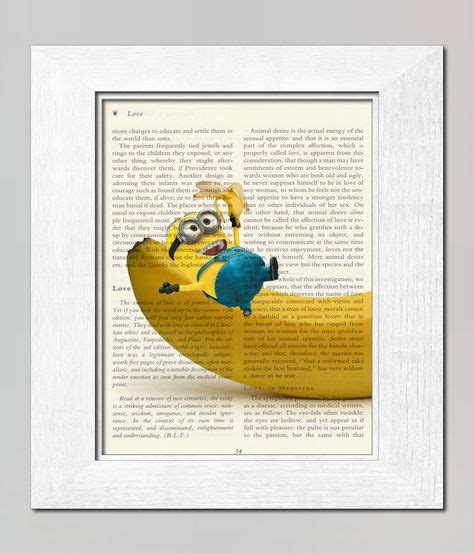 Relaxing Banana Happy Minion Children Decor Print On Salvaged Vintage