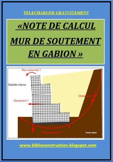 Télécharger gratuitement Note de calcul mur de soutènement en gabion