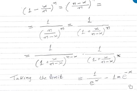 Calculus Why Is Lim X To Infty 1 1 X X E 1