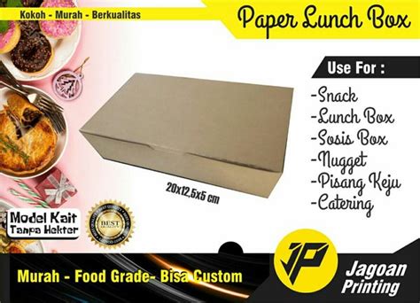 Jual Paper Lunch Box Dus Nasi Kotak Nasi Dus Kemasan Makanan Snack Box