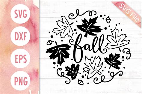 Fall Leaves Svg Dxf Png Eps Cute Fall Svg Cutting File