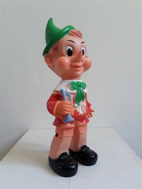 Vintage Disney Pouet Pinocchio Toy Large Rubber Figurine Original