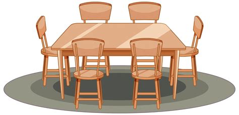 Mesa De Madera Y Silla Estilo De Dibujos Animados 1522242 Vector En
