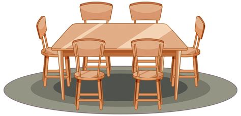 Wooden table and chair cartoon style 1522242 Vector Art at Vecteezy