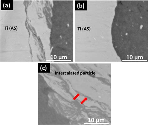 Bse Sem Micrographs Et Al Ti Interfaces Near The A Top Of The Weld B