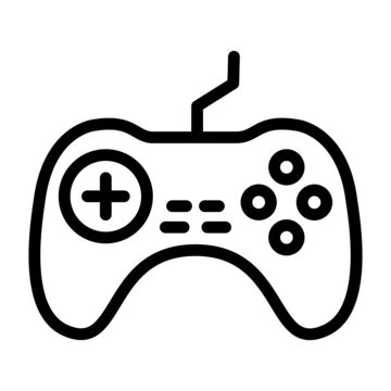 Gaming Controller Line Icon Vector Lineal Icon Joysticks Bold Line