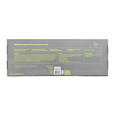 onn. Gaming Mechanical Keyboard with Blue Switches, Adjustable 16.8M ... 