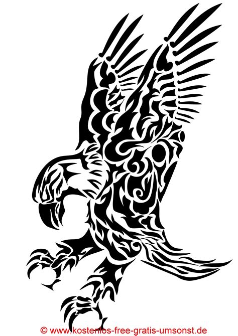 Tiere Tattoo Bild Vogel Adler Schwarze Tattoovorlage Black