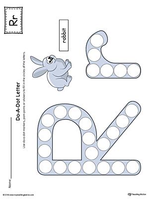 Letter R Do-A-Dot Worksheet (Color) | MyTeachingStation.com