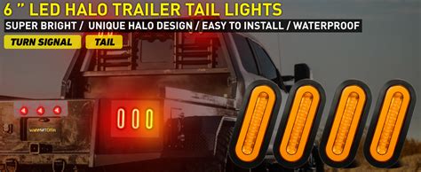 Amazon WahMOTOTin 4Pcs 6 Inch Oval LED Trailer Boat Halo Parking