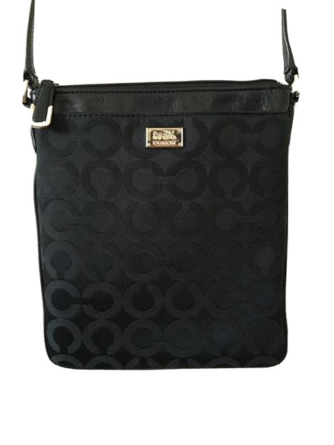 COACH Madison Swingpack Black Op Art Black Signature… - Gem