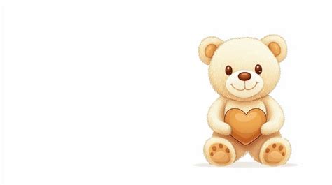 El lindo oso de peluche que sostiene el corazón Ilustración de dibujos