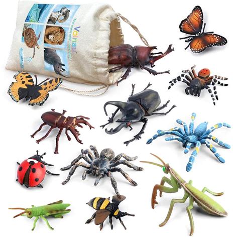 Bug Toys Figurines Volnau 12pcs Insect Toys Figures For Kids Toddlers