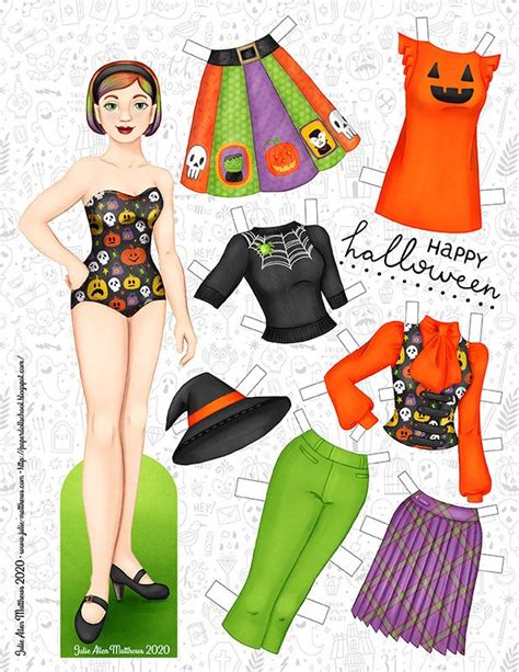 Retro Halloween Paper Doll By Julie Allen Matthews Paper Dolls