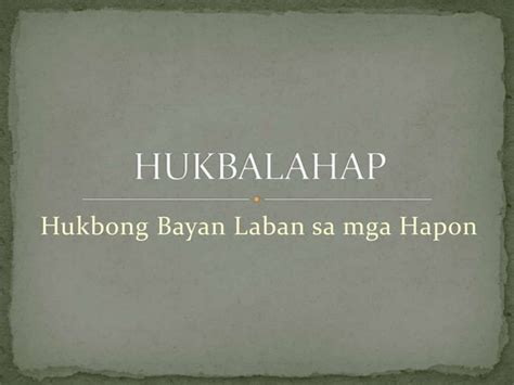 Hukbalahap | PPT