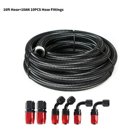 An Fitting Stainless Steel Nylon Braided Oil Fuel Hose Line Kit