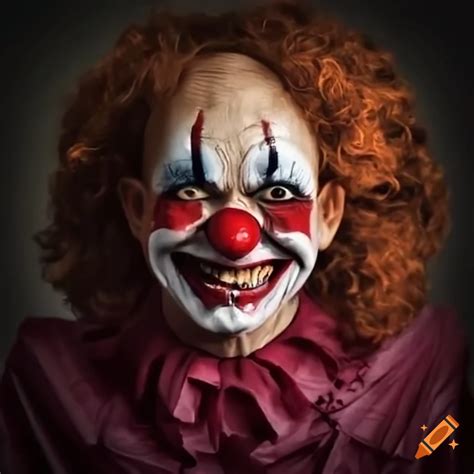 Image Of An Evil Clown With An Upside Down Smile