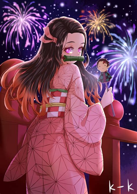 Nezuko enjoying the Fireworks : r/Nezuko