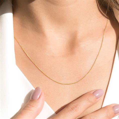Solid Gold Thin Chain 14k Gold Chain Necklace Wheat Chain Necklace