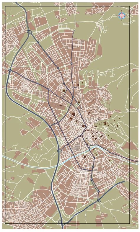 Granada Mapa Vectorial Illustrator Eps Bc Maps Mapa Vectorial Eps